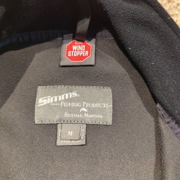 SIMMS Gore Windstopper Fleece Vest Medium Black Full Zip Fishing Outdoor - Picture 4 of 7